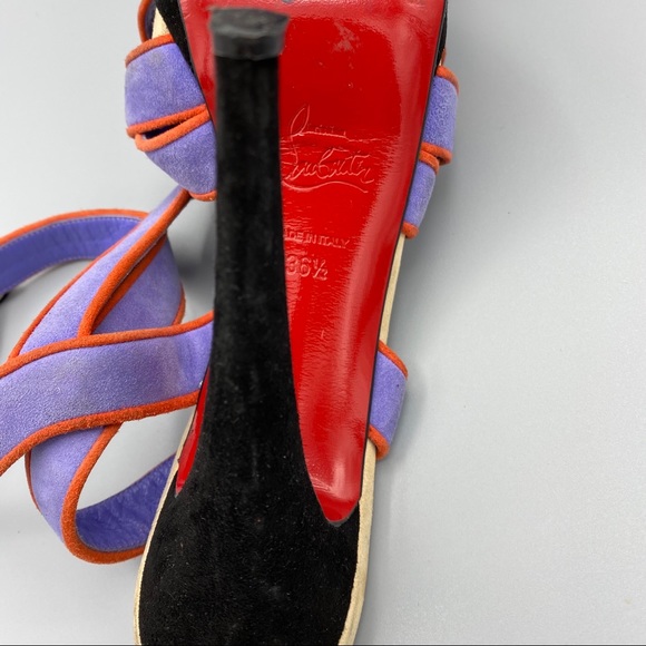 Christian louboutin suede colorblock sandals 36.5 - Picture 11 of 11